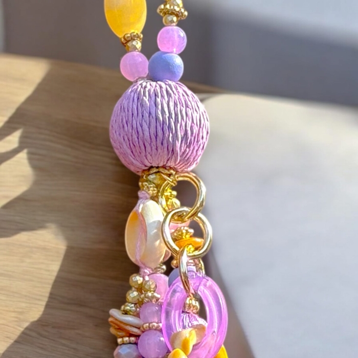 Naszyjnik fioletowy z kulką
