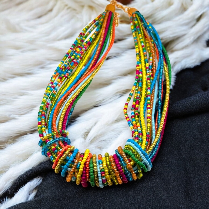 Naszyjnik z koralików multikolor