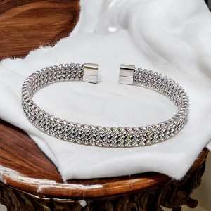 Bransoletka srebrna pleciona