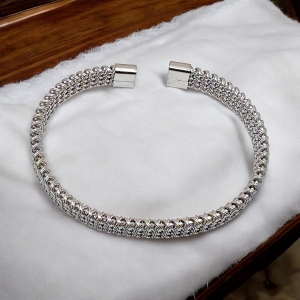 Bransoletka srebrna pleciona