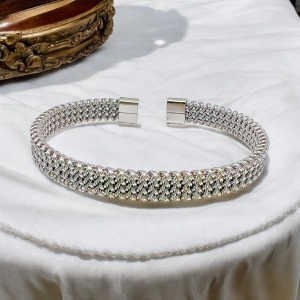 Bransoletka srebrna pleciona