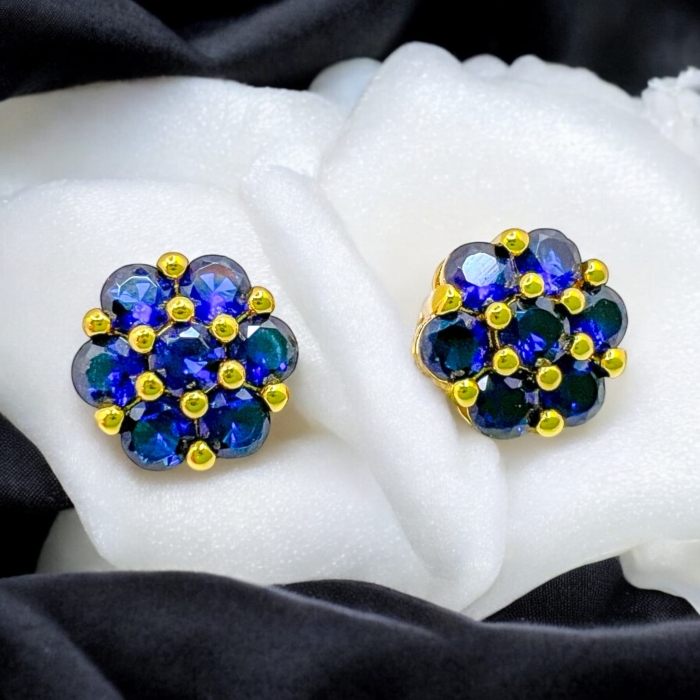 Kolczyki z granatowym oczkiem